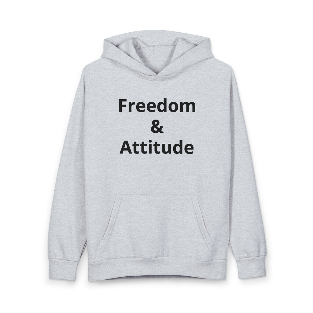 Freedom & Attitude Hoodie — Bold Text Pullover for Casual Streetwear