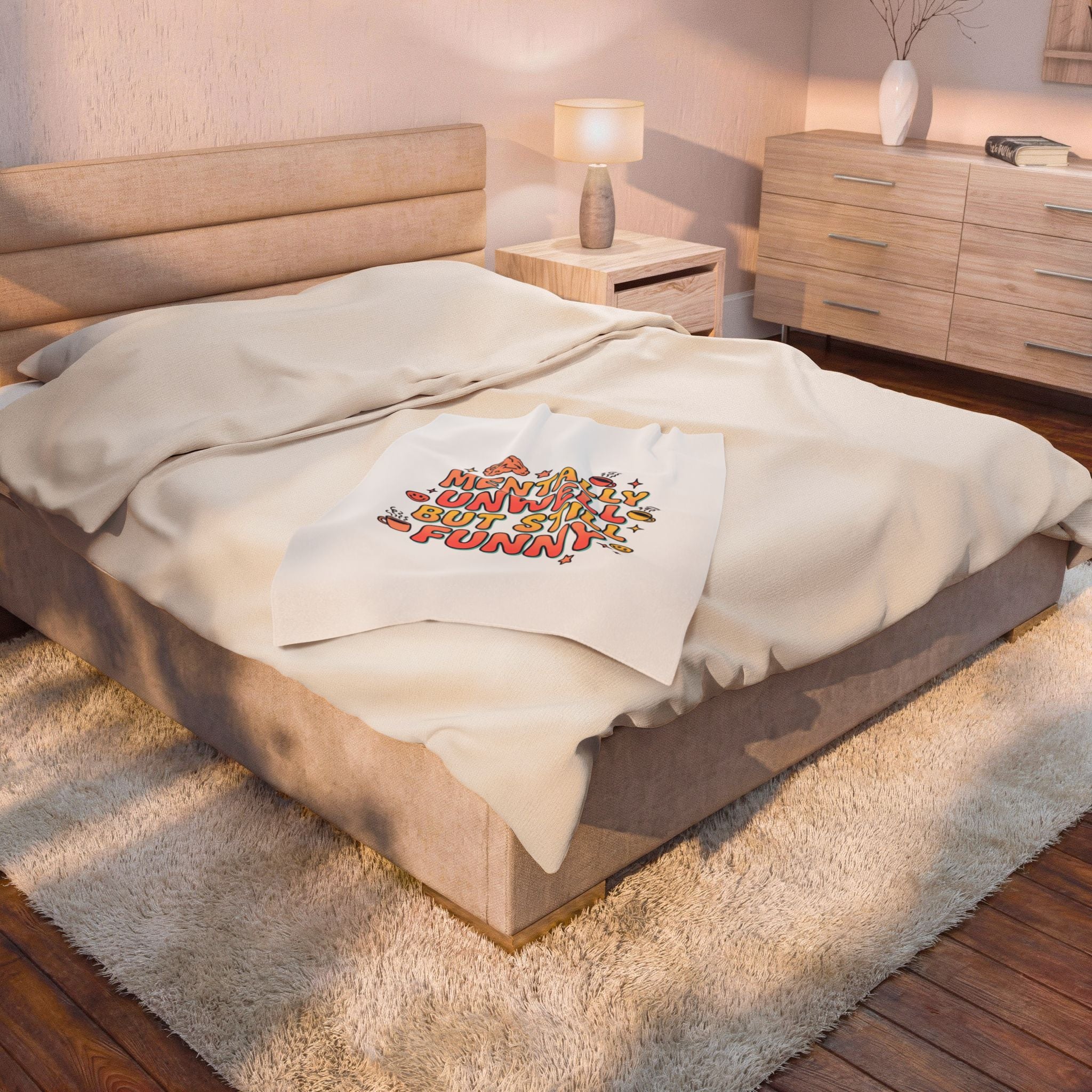 Mentally Unwell But Still Funny Blanket | mental health humor, wellness sarcasm